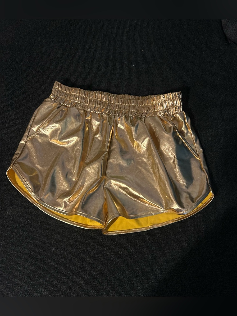 Metallic Gold Women's Athletic Shorts